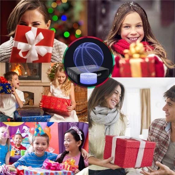 Basketball Night Light,3D Illusion Effect Lamp Light Remote Control RGB Colors - Picture 7 of 7